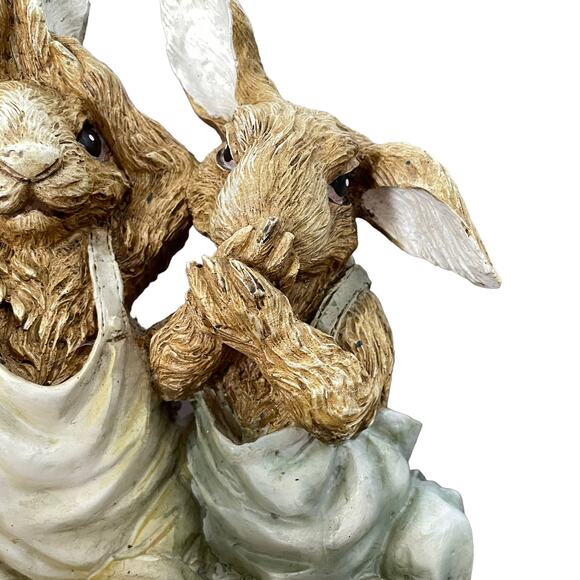 Chrisdon Three Bunnies See No Evil Hear No Evil Speak No Evil Rabbit Figure - Picture 8 of 16